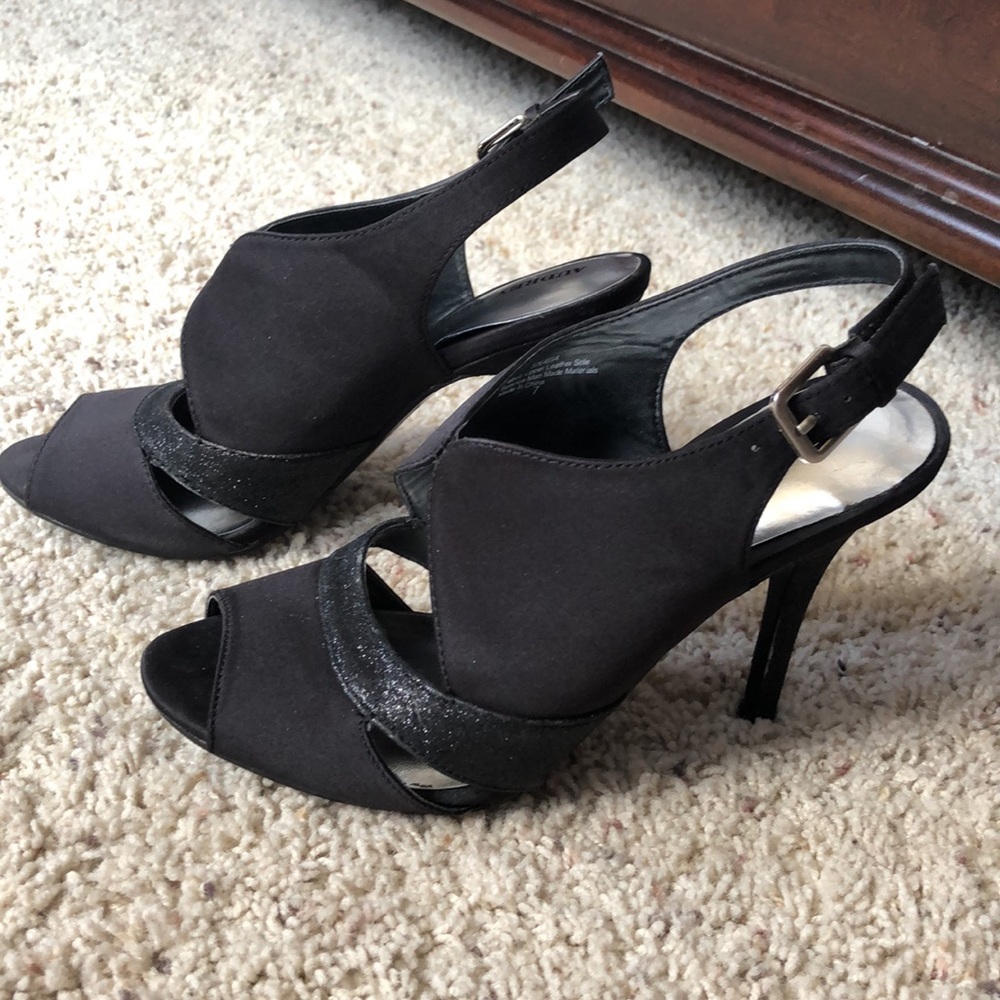 Black glittery heels